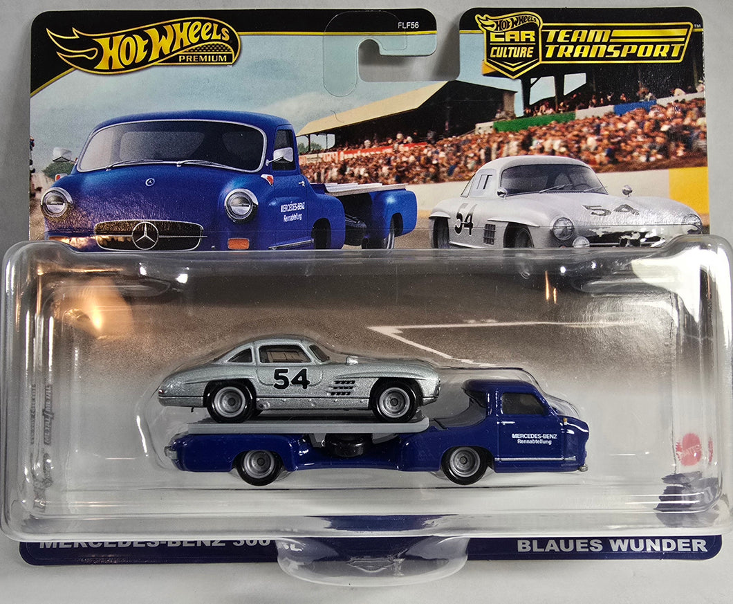 Hot Wheels Team Transport Mercedes Benz 300 SL & 55 Blaues Wunder 2024