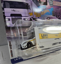 Load image into Gallery viewer, Hot Wheels White LB-Silhouette Works GT Nissan 35GT-RR VER.2 &amp; Flipside Hauler 2024
