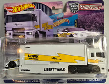 Load image into Gallery viewer, Hot Wheels White LB-Silhouette Works GT Nissan 35GT-RR VER.2 &amp; Flipside Hauler
